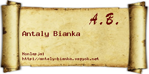 Antaly Bianka névjegykártya